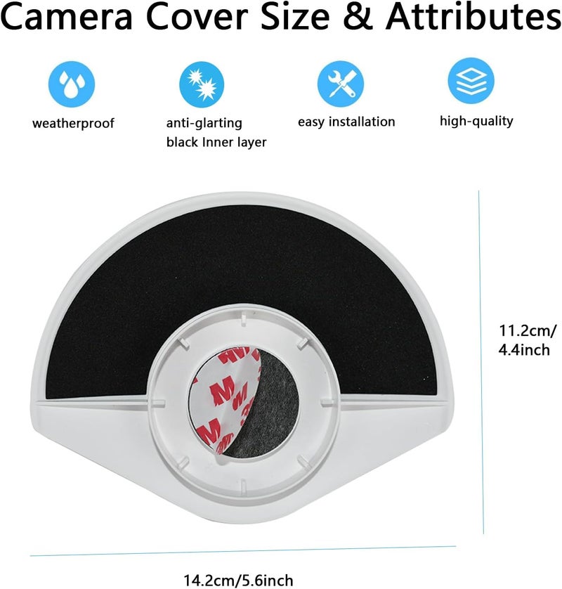 TEKCAM UV Rain Cover Compatible with Ring Outdoor Cam Plus, Weatherproof Camera Protector, Sun Shade Camera Cover, Anti Glare, White, 1Pack - Image 4